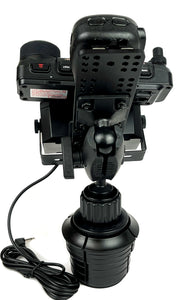 Heavy Duty Cup Holder Mount With External  Speaker Included Fits FTM-100 FTM-200 FTM-300 FTM-400 FTM-500 FTM-6000 FT-891