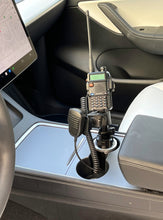 Load image into Gallery viewer, Cup Holder Mount With Mic Holder For All HT&#39;s Includes Free Yaesu FT-65, VX-4R Speaker Microphone