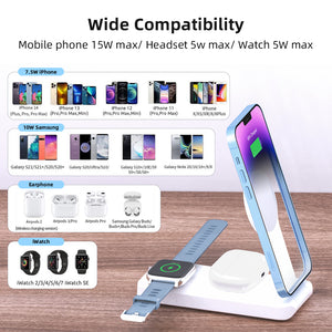Foldable And Portable 3 in 1 Wireless Phone Charger