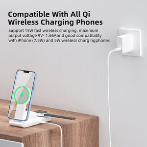 Foldable And Portable 3 in 1 Wireless Phone Charger
