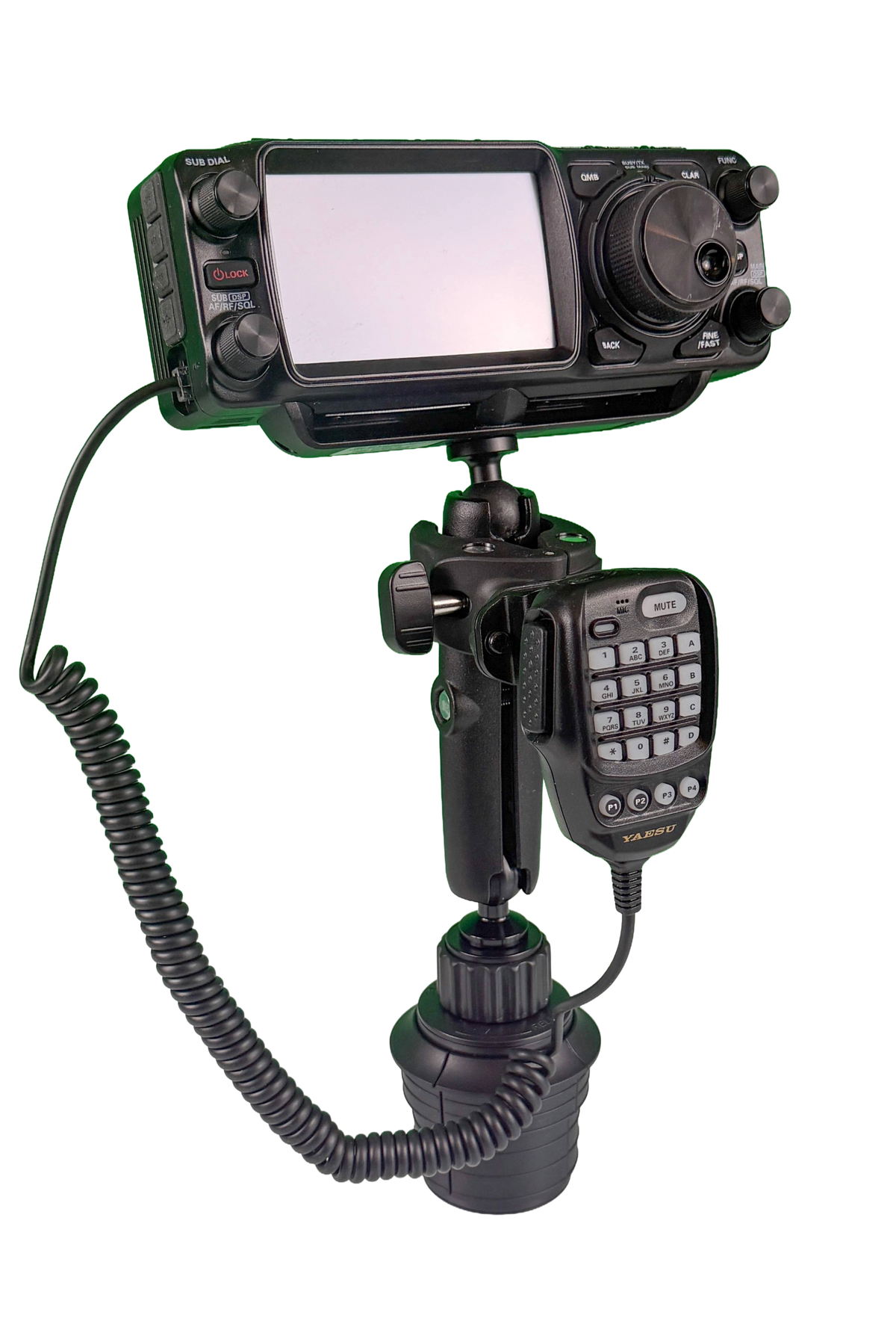 アクセサリー YAESU VX-1 HD Cup Holder Mount With Mic Holder / Yaesu FTX-1 – Lido Radio
