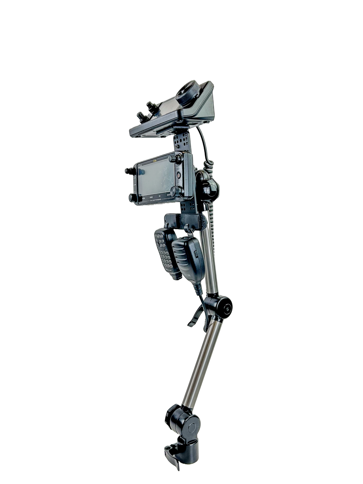 L-MAX Seat Bolt Mount With Multi-Device Holder And Dual Mic Holder And L-Bracket