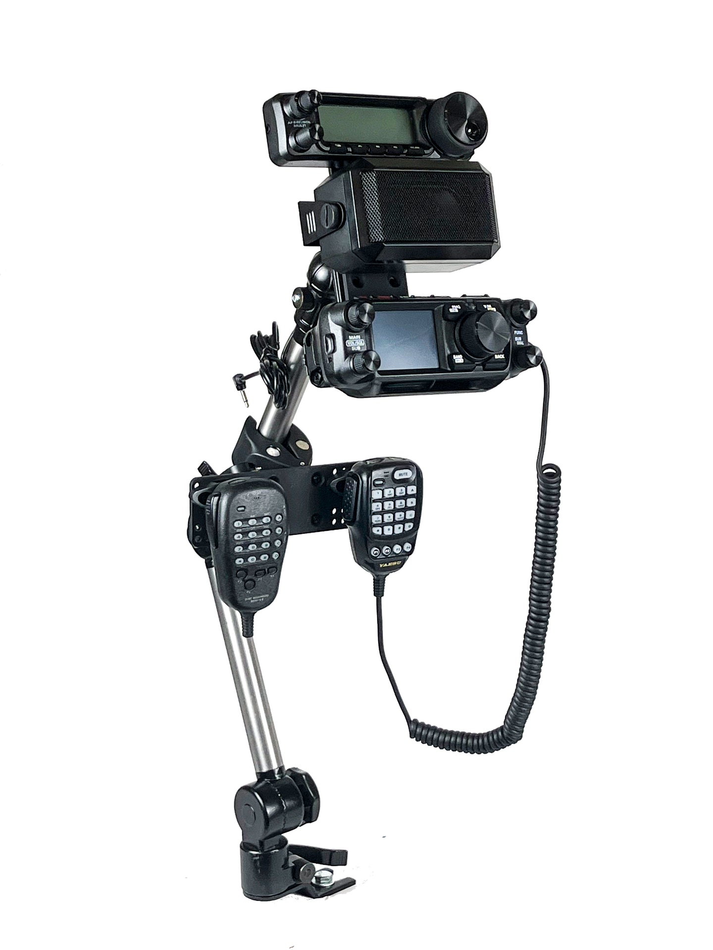 Low Vibration Seat Bolt Mount For FT-891 And FTM-500 Control Head With Speaker And Microphone Holders