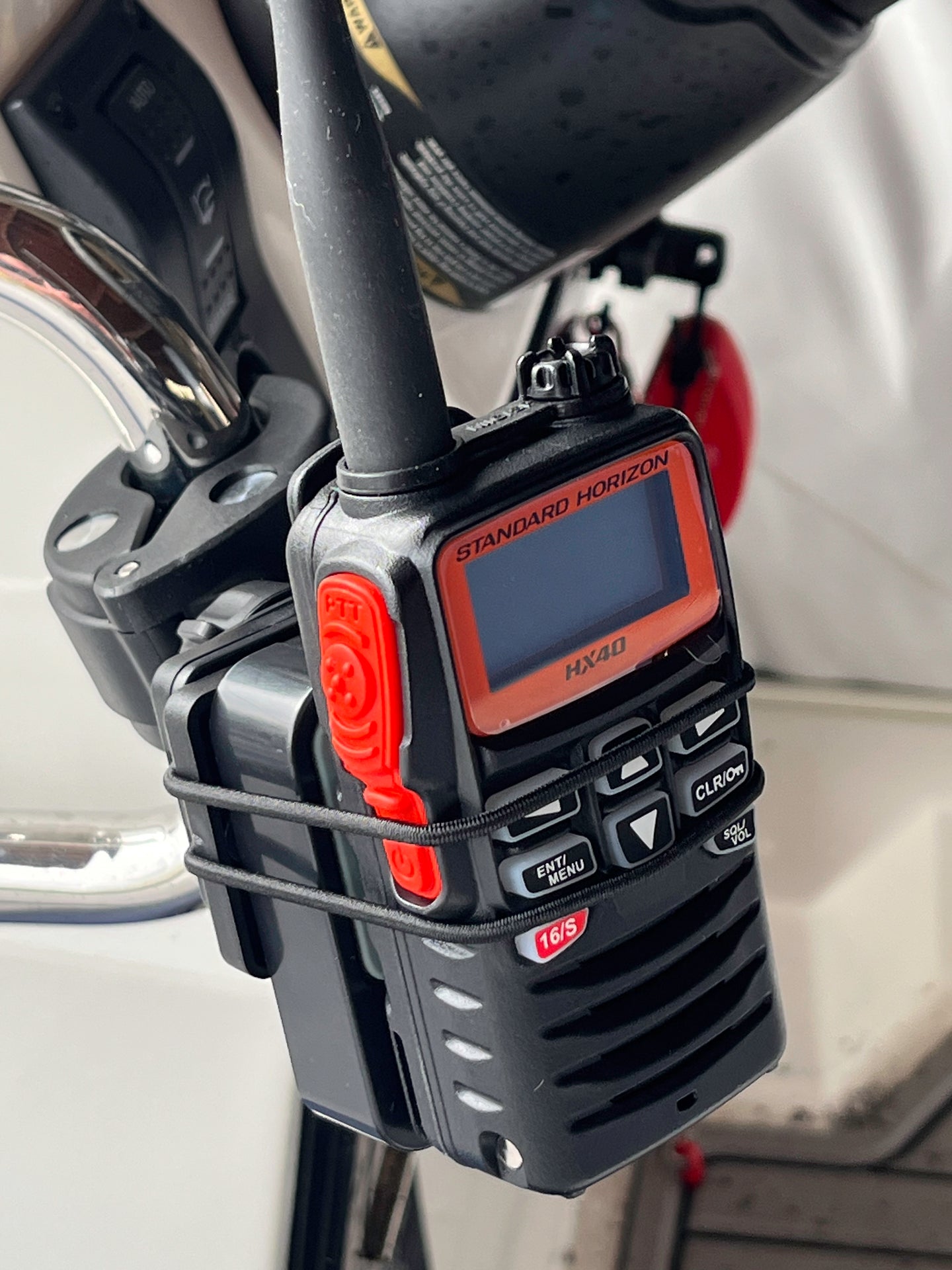 Sail Boat Helm, Bicycle Or Rail Mount For Marine VHF Radios, Portable Radios
