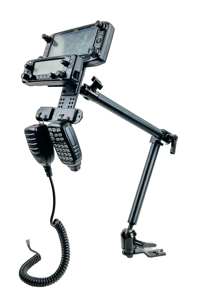 Low Vibration Dual Control Head Mount With Dual Mic Holder For Icom ID-5100 and IC-2730