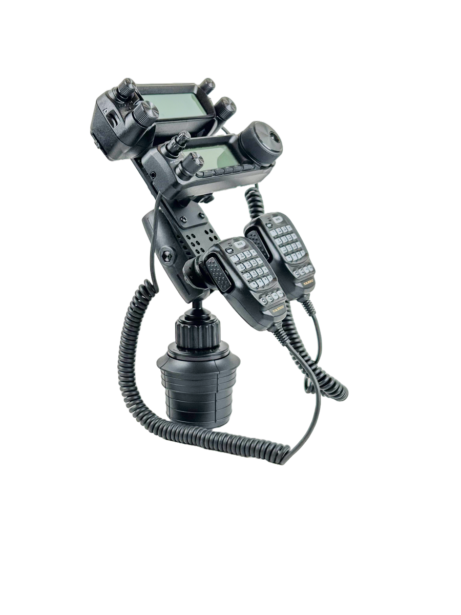 Heavy Duty Cup Holder Mount For 2 Control Heads And 2 Mics – Lido Radio ...