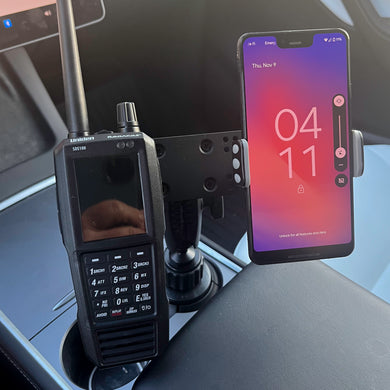 Cup Holder Mount For Uniden scanners Includes A Smartphone Holder