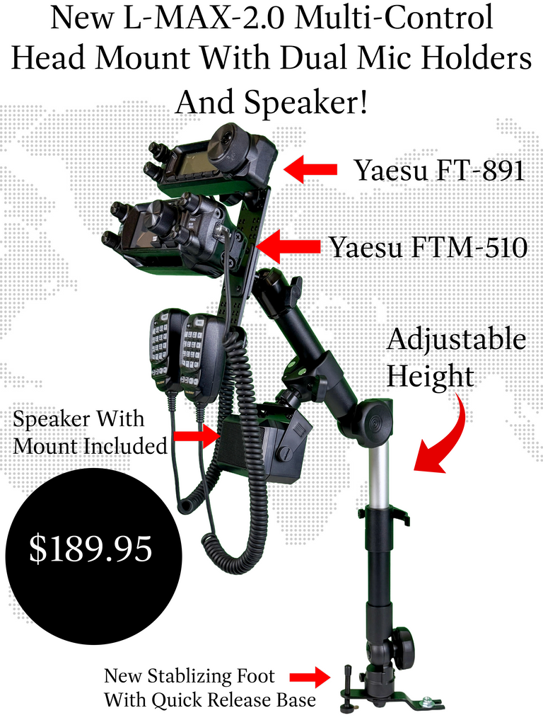 L-MAX 2.0 Seat Bolt Mount With Multi-Device Holder And Dual Mic Holder And Speaker