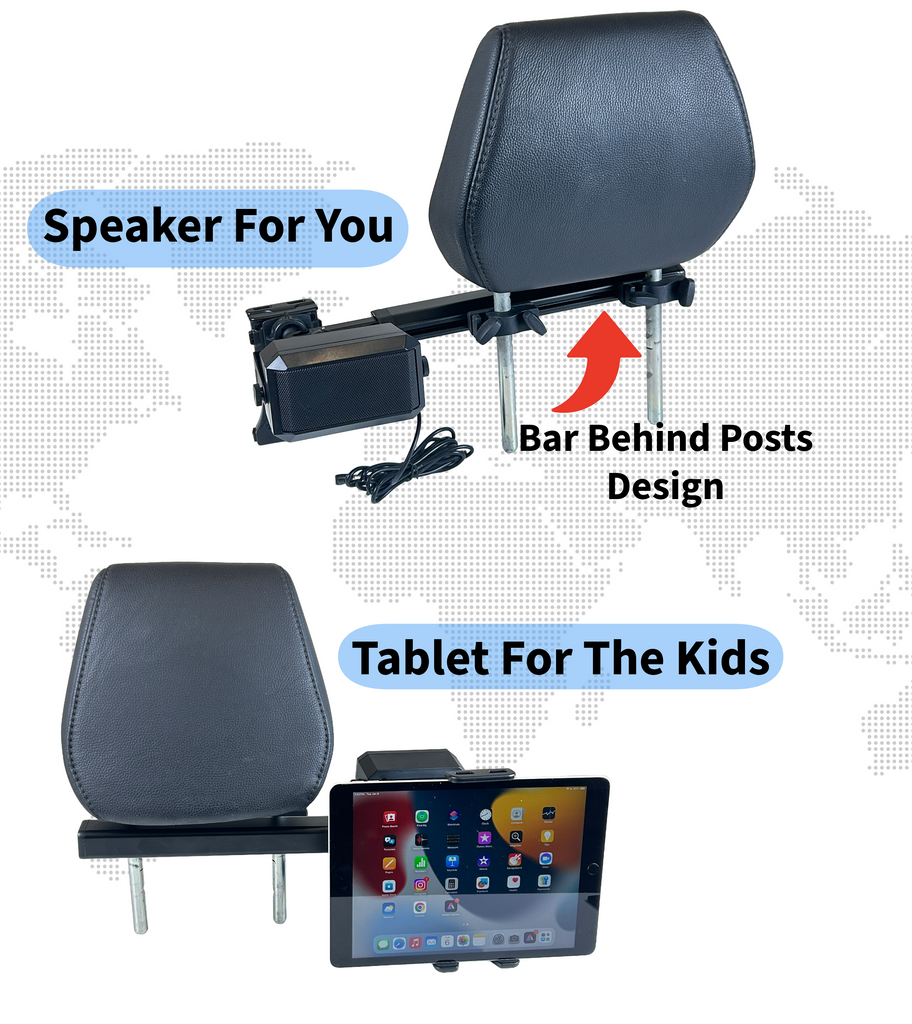 Headrest Mount With External Speaker And Tablet Holder