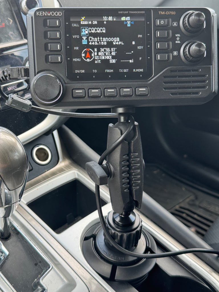 Lido ProSeries Cup Holder Mount for  Kenwood TM-D750A Icom IC-705, IC-7100, IC-7000, And Yaesu FTX-1