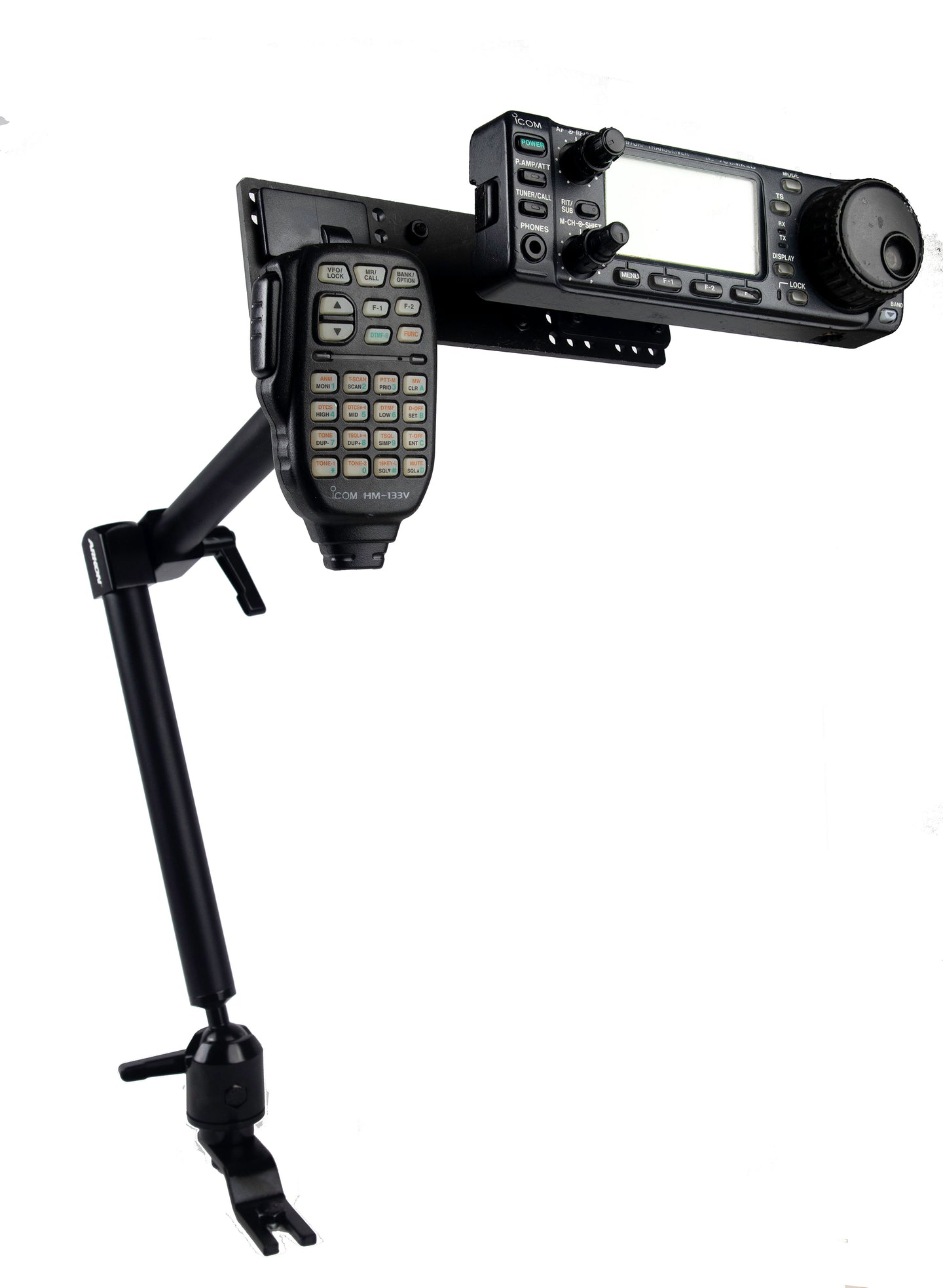 LM-300HD-EXT Low Vibration Seat Bolt Mount With Microphone Holder For Icom IC-706 IC-7000 IC-7100 IC-2820 ID-880 ID-4100
