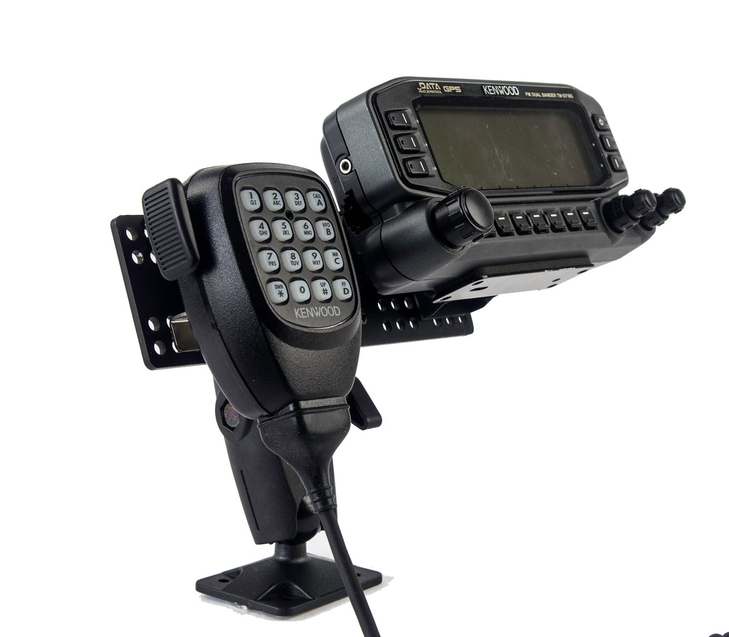 Heavy Duty Ram 1" Ball Style Drill Base Mount With Mic Holder For Kenwood TM-V71A TM-D700 TM-D710 TS-480