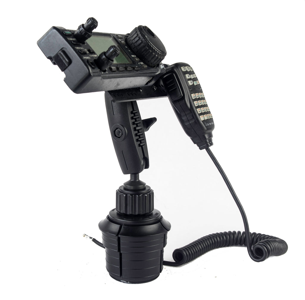 LM-802-EXT Heavy Duty Cup Holder Mount With Microphone Hanger For Icom IC-706 IC-7000 IC-7100 IC-2820 ID-880 ID-4100