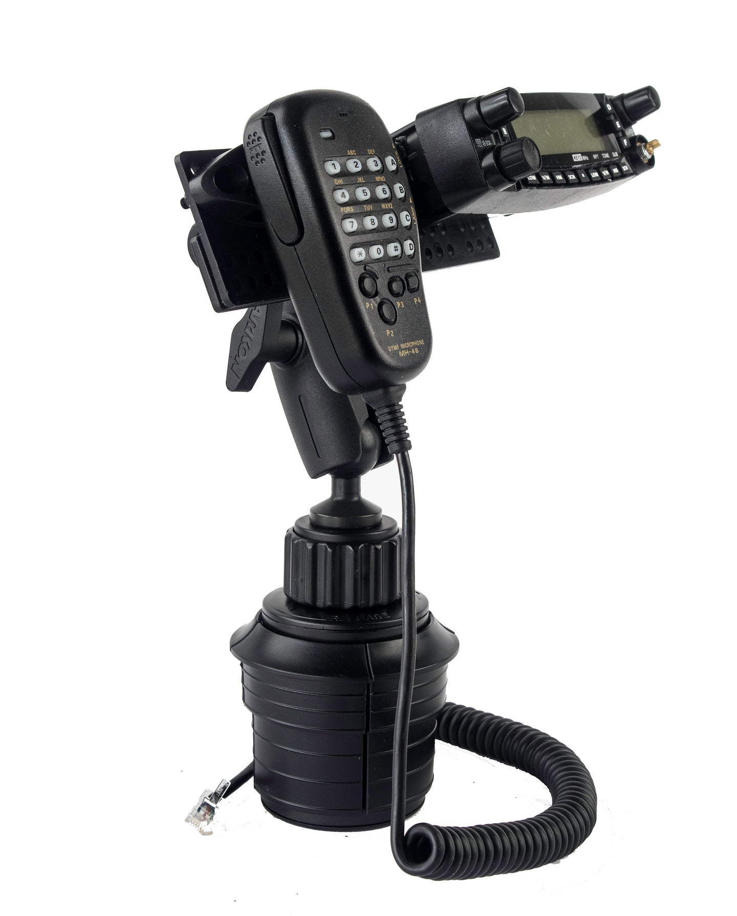 Heavy Duty Cup Holder Mount With Microphone Hanger For Yaesu FT-857 FT-7800 FT-7900 FT-8800 FT-8900