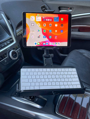 Tablet With Keyboard Tray Cup Holder Mount