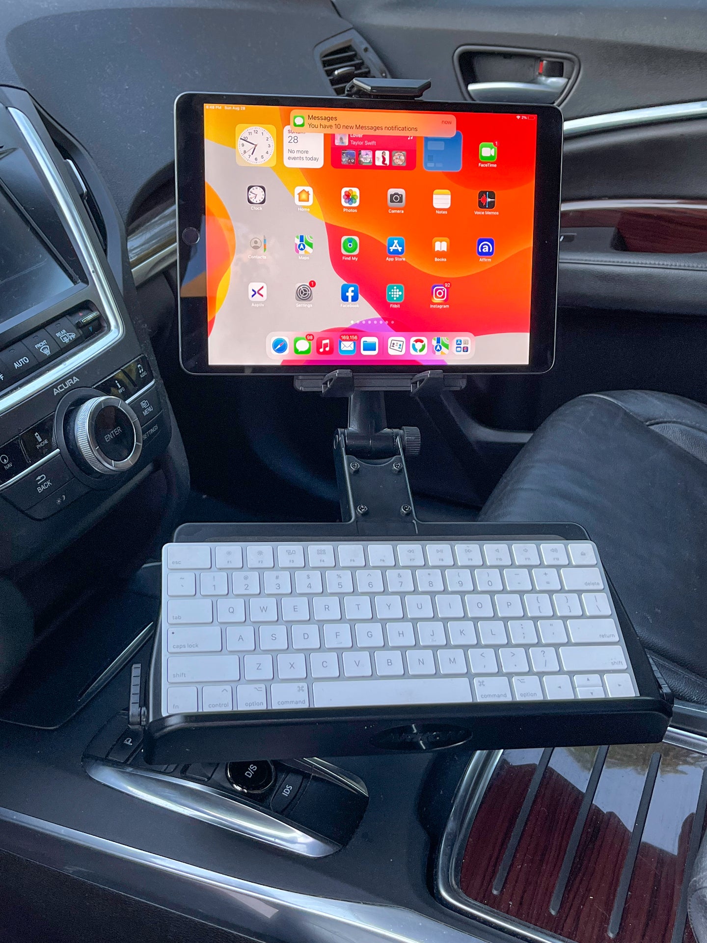 Tablet With Keyboard Tray Cup Holder Mount
