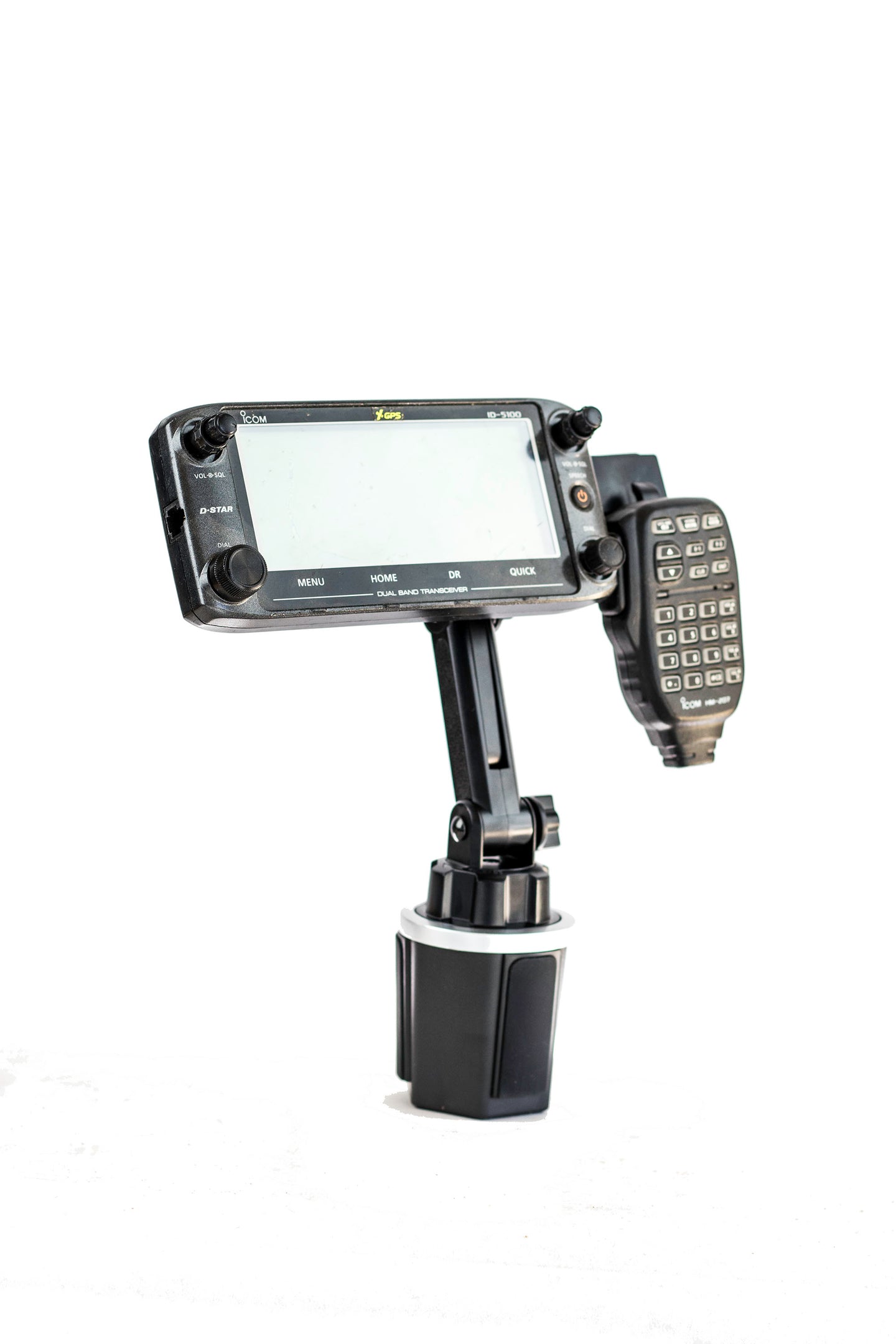 Adjustable Cup Holder Mount With Mic Holder For ID-5100 IC-2730