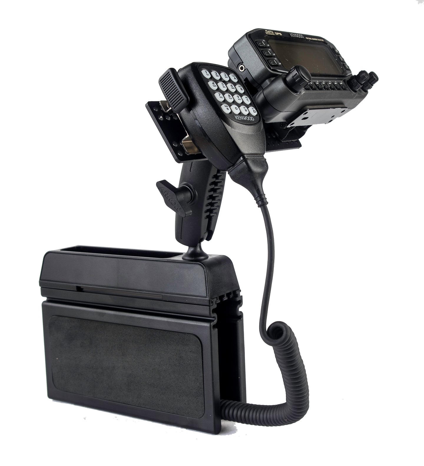 Car Seat Console Wedge Mount With Mic Hanger For The Kenwood TM-D710 TS-480 TM-V71 TM-D700 With Microphone Mount